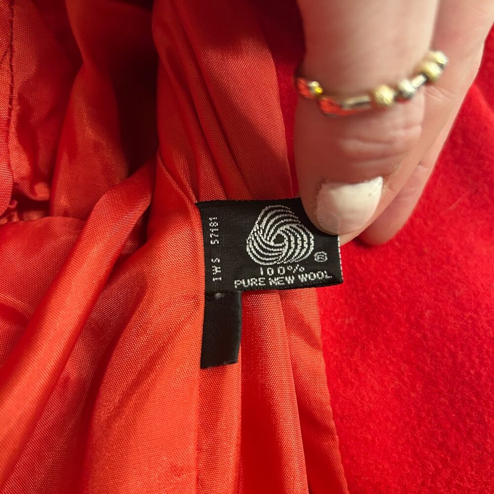 VTG Giorgio Sant' Angelo Women's 100% Wool RED Blazer One Button Silver Size‎ 12 - Picture 10 of 10